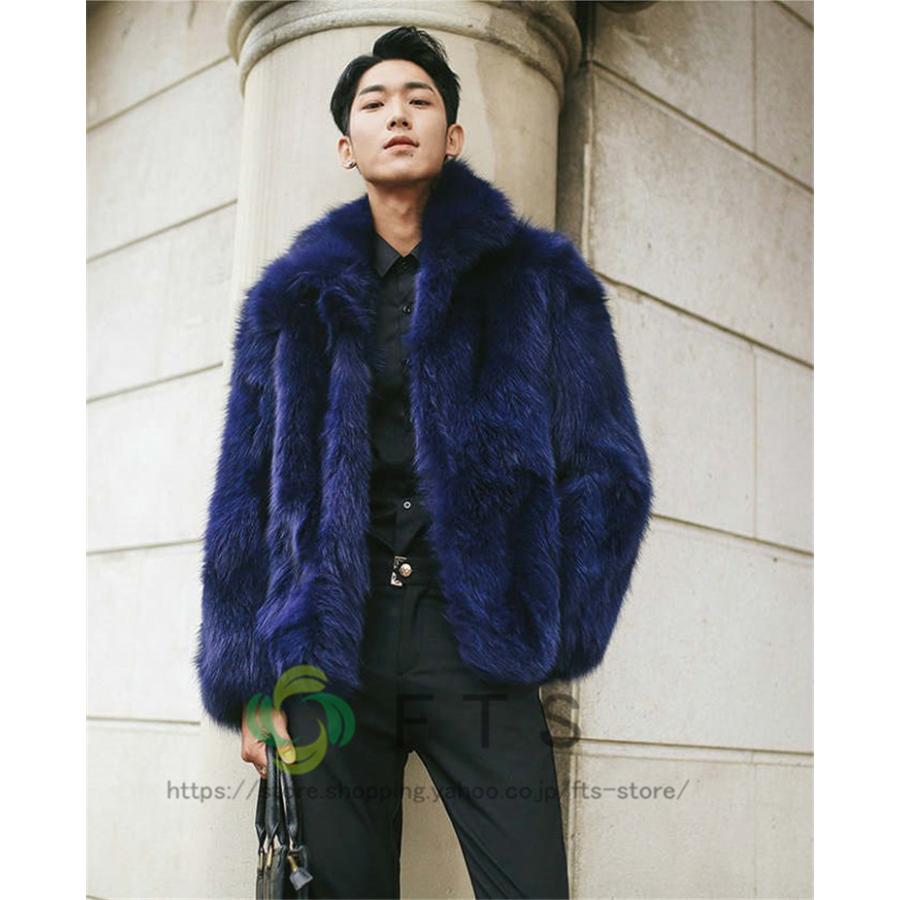 通販 ファーコート 毛皮コート メンズ 送料無料 メンズファッション 高級素材 防寒 秋冬 暖かい 上着 おしゃれ フォクス フェイクファー ボリューム襟 ショートコート 毛皮コート サイズ Xl Www Collectiviteslocales Fr