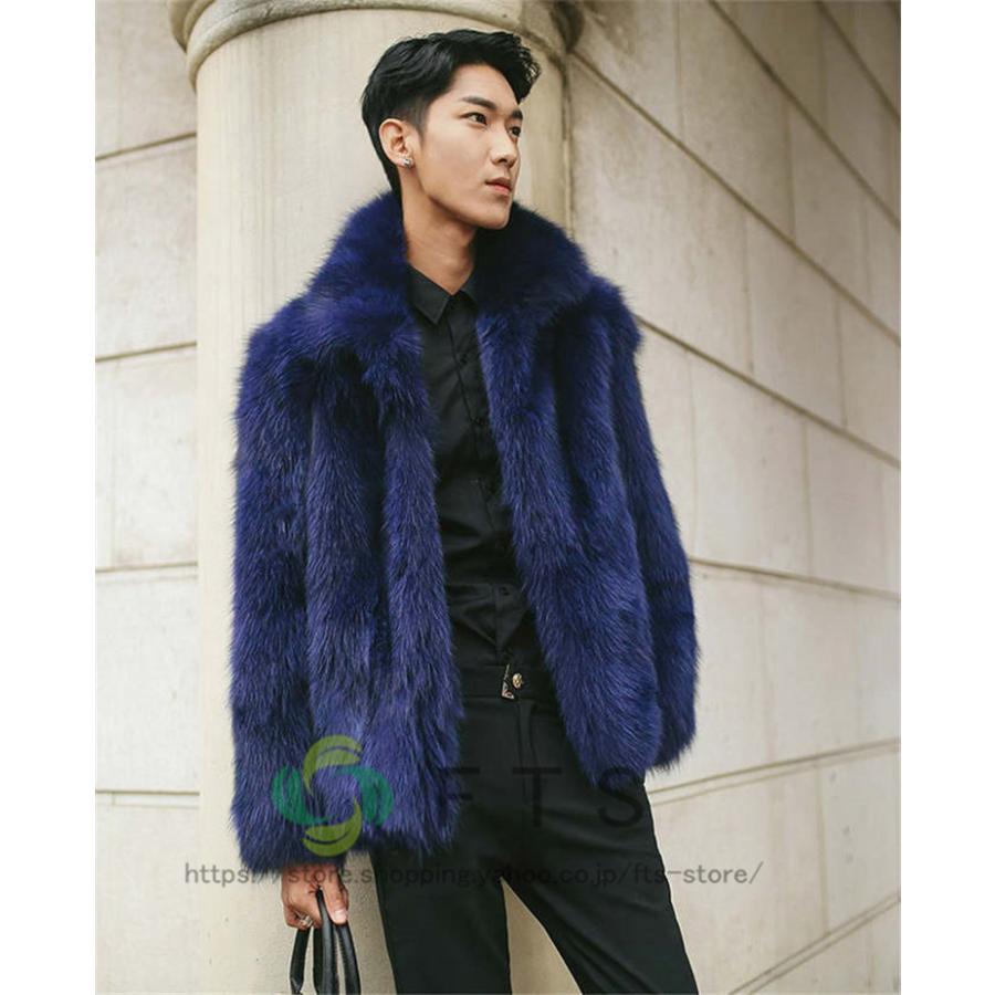 通販 ファーコート 毛皮コート メンズ 送料無料 メンズファッション 高級素材 防寒 秋冬 暖かい 上着 おしゃれ フォクス フェイクファー ボリューム襟 ショートコート 毛皮コート サイズ Xl Www Collectiviteslocales Fr