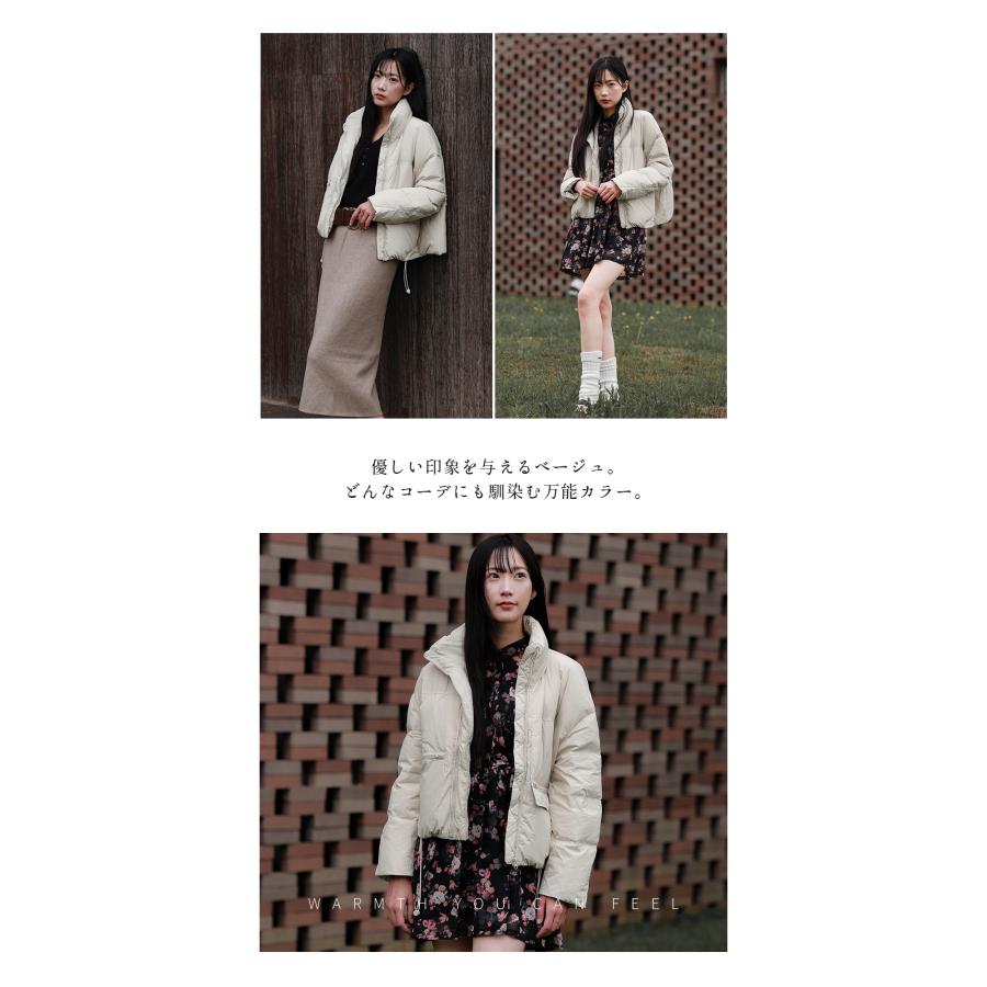 ダウンジャケット ショートコート ダウンコート レディース 冬 ショート丈 アウター 前開き 厚手 暖かい 防寒 撥水 通勤 おしゃれ 可愛い | FーDaylight | 04