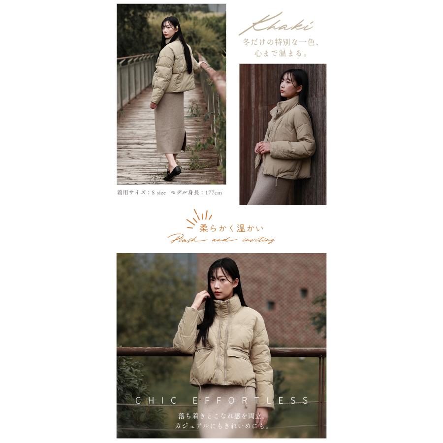 ダウンジャケット ショートコート ダウンコート レディース 冬 ショート丈 アウター 前開き 厚手 暖かい 防寒 撥水 通勤 おしゃれ 可愛い | FーDaylight | 06