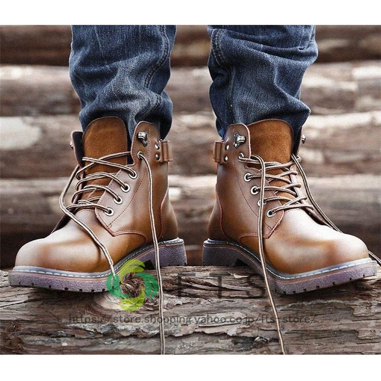 ワークブーツ メンズ ショートブーツ ミリタリーブーツ 革靴 ワークシューズ アウトドア マウンテンブーツ ベルト 春夏秋冬 Yh978 Fts ストア 通販 Yahoo ショッピング