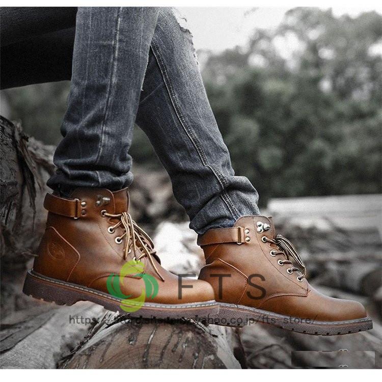 ワークブーツ メンズ ショートブーツ ミリタリーブーツ 革靴 ワークシューズ アウトドア マウンテンブーツ ベルト 春夏秋冬 Yh978 Fts ストア 通販 Yahoo ショッピング