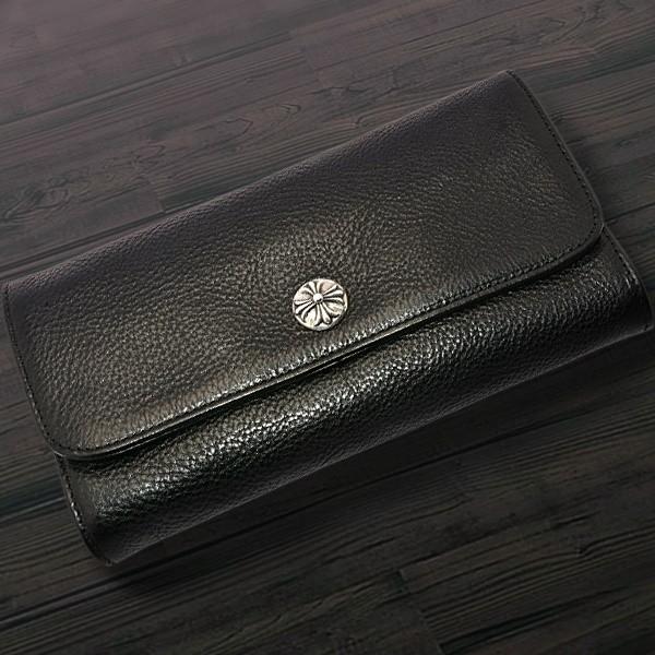 クロムハーツ ジュディウォレット クロスボタン ブラック ヘビーレザー Basketball Mk