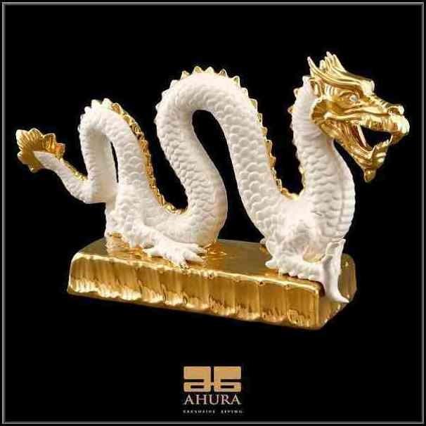 イタリア アウラ社 高級セラミック ドラゴン ホワイトゴールド S1754A