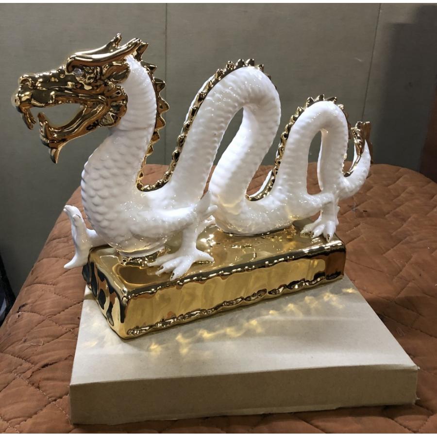 イタリア アウラ社 高級セラミック ドラゴン ホワイトゴールド S1754A