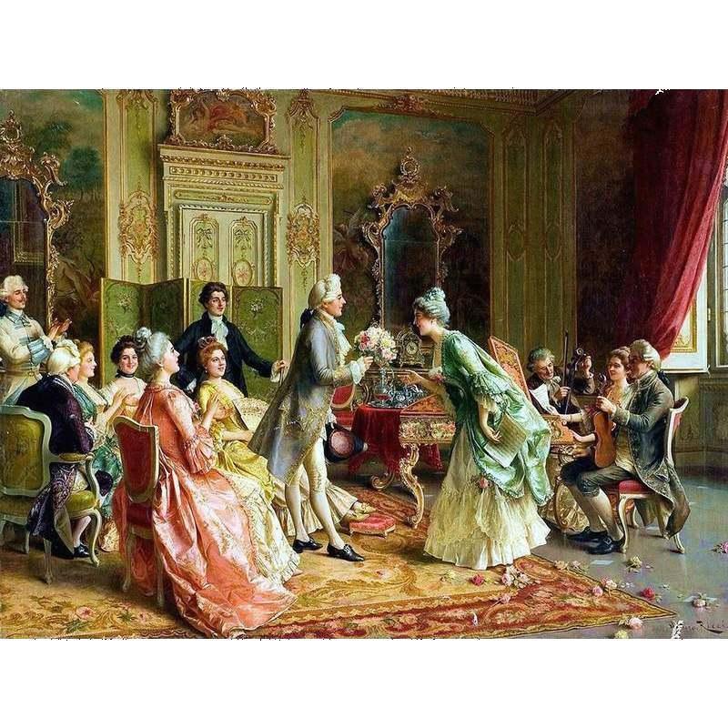 ロココ調 貴族の額絵 デッサン アンティークゴールド アクリルセット