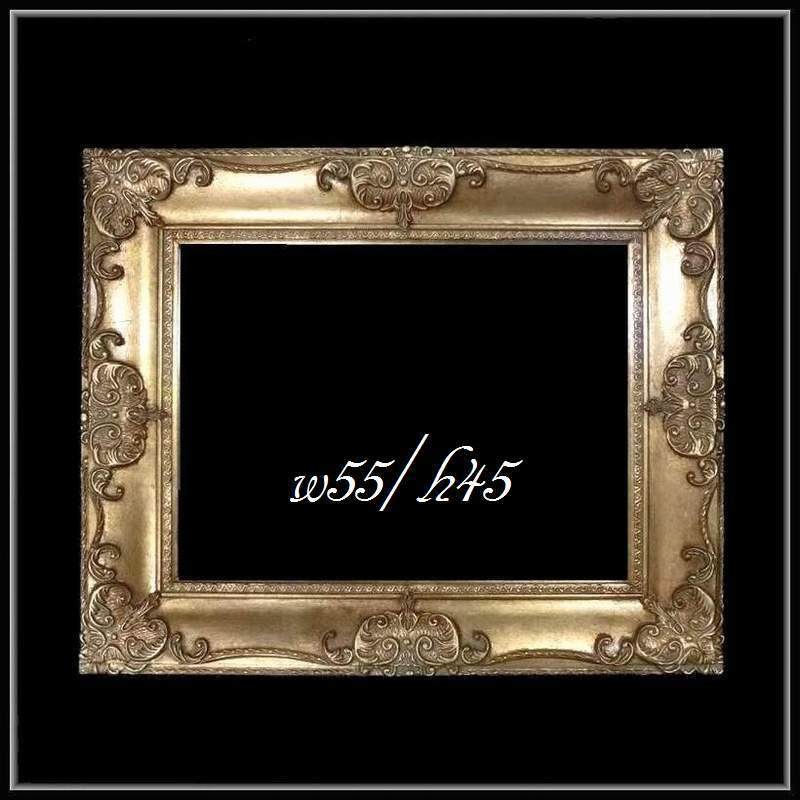 ロココ調　額縁　セット ロココ調ゴールドダブルフレーム 貴族額絵 ファブリック印刷 246S