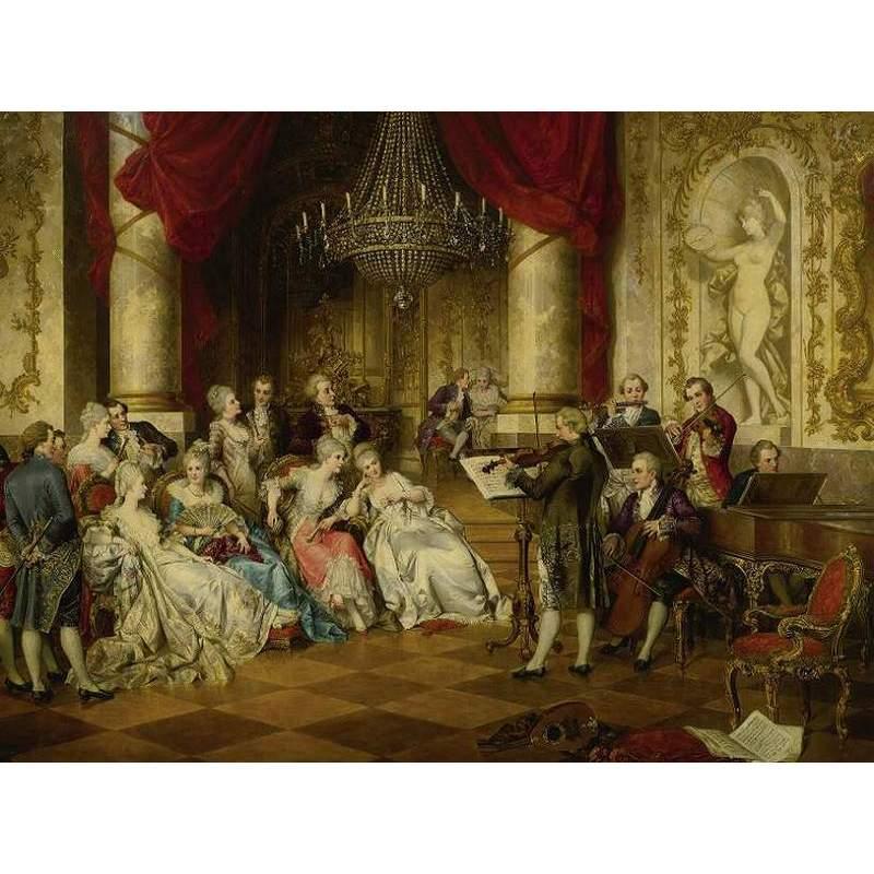 ロココ調ゴールドダブルフレーム 貴族額絵 ファブリック印刷 334M