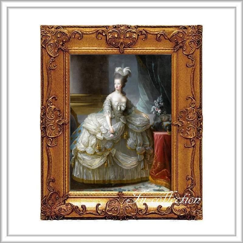 ロココ調　マリーアントワネット額絵103　アンティークゴールド キャンバス印刷 fu-collection】 ヨーロッパ名画 ロココ調 マリーアントワネットの額絵