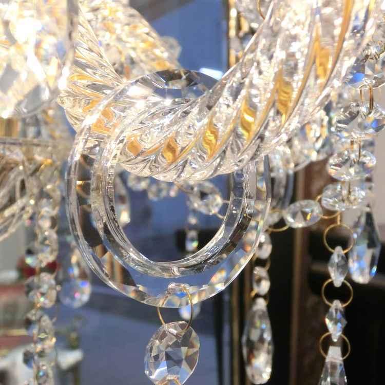 クリスタルテーブルランプ7灯 ゴールド トップライト ガラスソケット