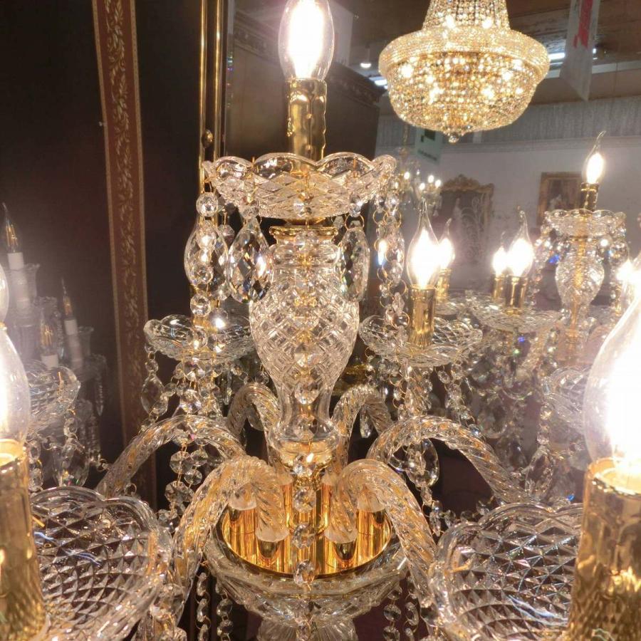 クリスタルテーブルランプ7灯 ゴールド トップライト パーツサイズ