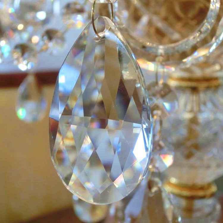 豪華 クリスタルテーブルランプ7灯 ゴールド トップライト フック付