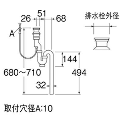 S字管 排水トラップ ヘアキャッチャー付き オーバーフロー用 S字管 排水トラップ ヘアキャッチャー付き オーバーフロー用