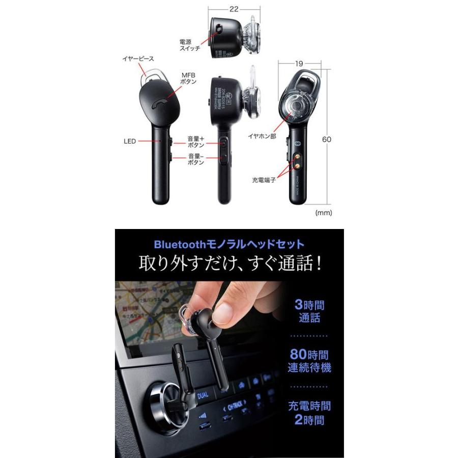 サンワサプライ　Bluetoothモノラルヘッドセット　MM-BTMH40BK｜fu-nabi｜04