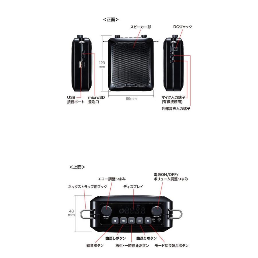 サンワサプライ　ハンズフリー拡声器スピーカー　MM-SPAMP9｜fu-nabi｜05