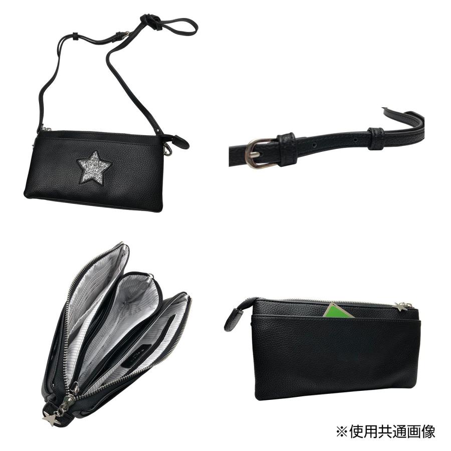 レオ様　ジョリーフルール　星月夜　黒　お財布ショルダーバッグ 財布ポシェット ウォレットバッグ 星型ストーン Pisoraro ピソラロ