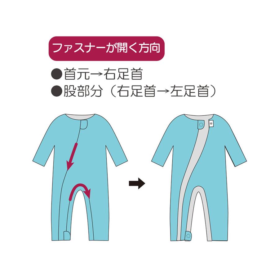 介護用寝巻 パジャマ つなぎ チェック 長袖 ファスナー おむつ交換 高齢者 寝たきり 男性 女性 フドーねまきB スリーシーズン パープル L_2