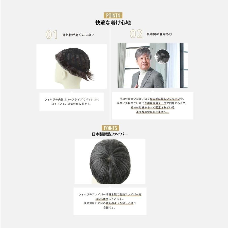 プリシラ 男性用5分ウィッグ ミディアムショート 耐熱 ブラック GB-24