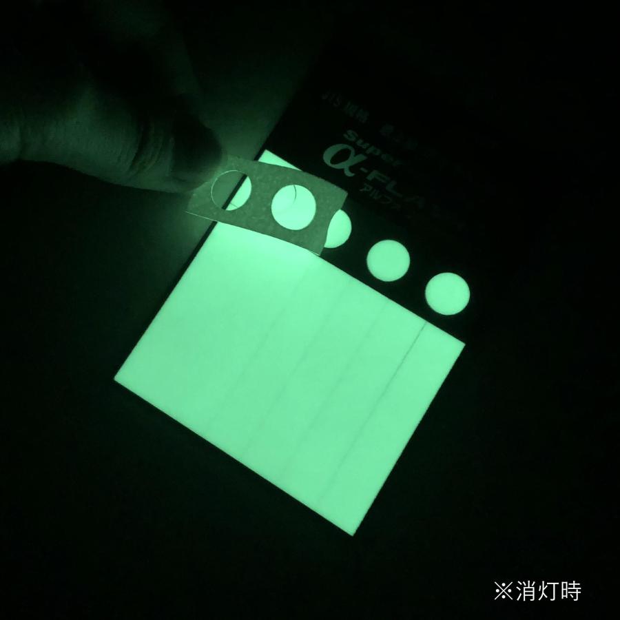 蓄光シール 丸型 暗闇 階段 手すり 電気スイッチ 災害 停電時 安心 エルティーアイ 超高輝度蓄光テープ Super α-FLASH お試し ...