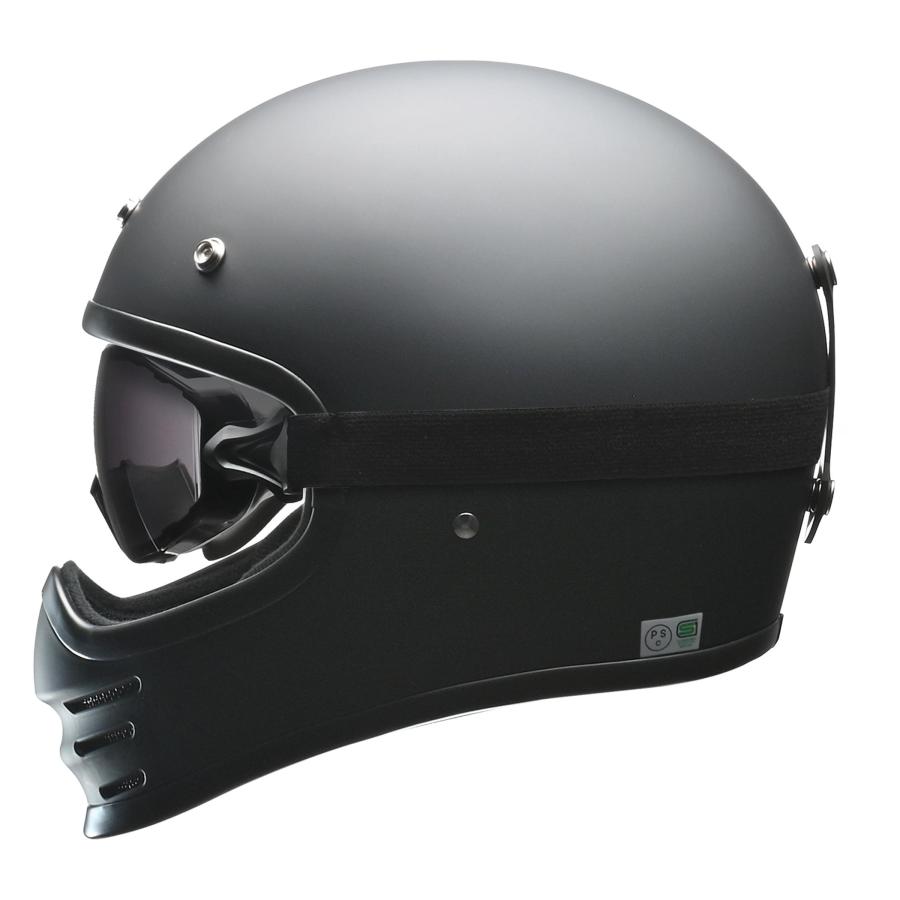 RUDE マットブラック ヘルメットとゴーグルセット 在庫有 リード工業 LEAD工業 RUDE スクランブラー ヘルメット
