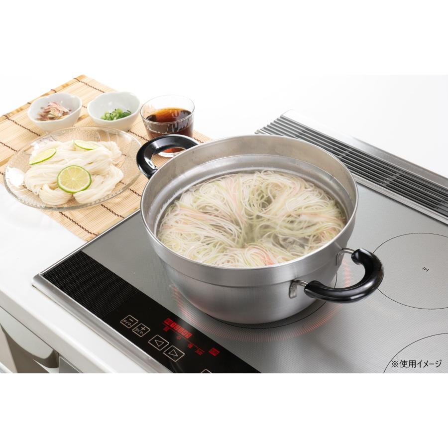 燕三 IH対応ふきこぼれにくい片手鍋16cm＆両手鍋23cm(目皿付) EM-011