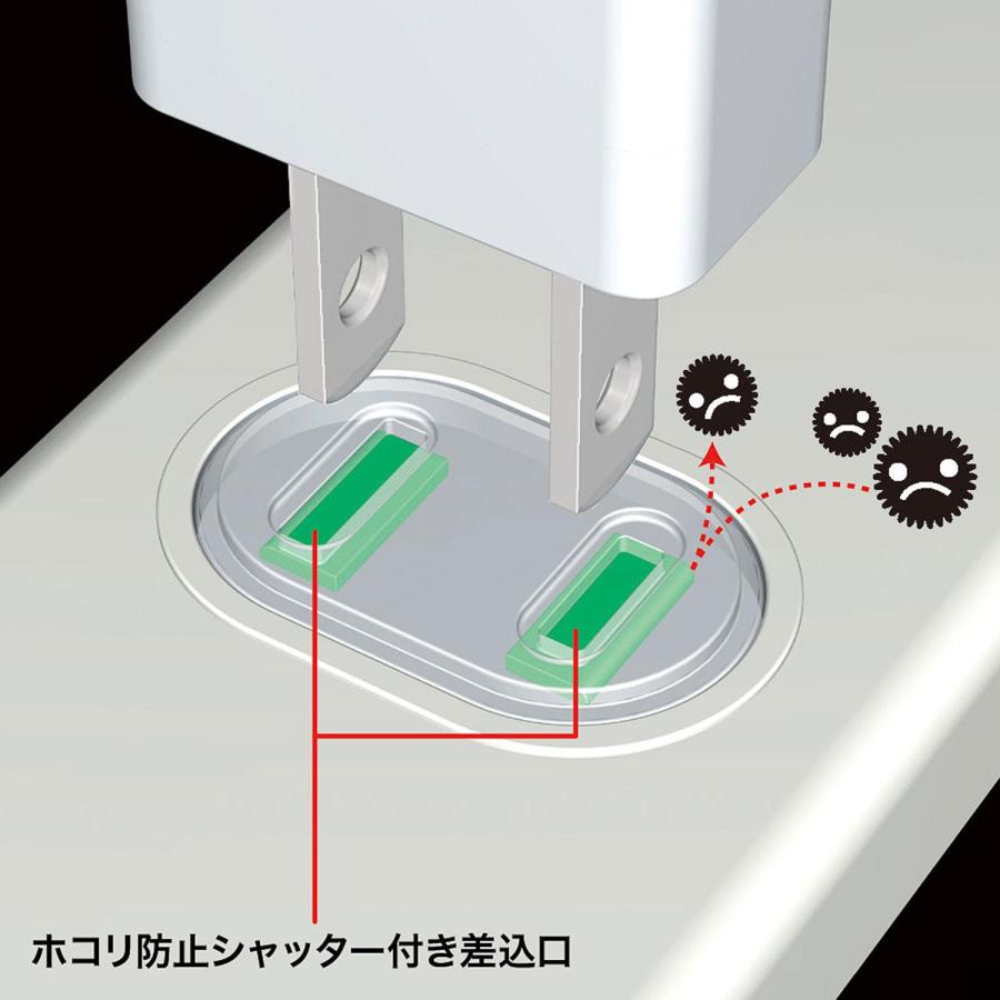 サンワサプライ 火災予防安全タップ 2P・3個口・5m ホワイト TAP-TSH35N｜fu-nabi｜02