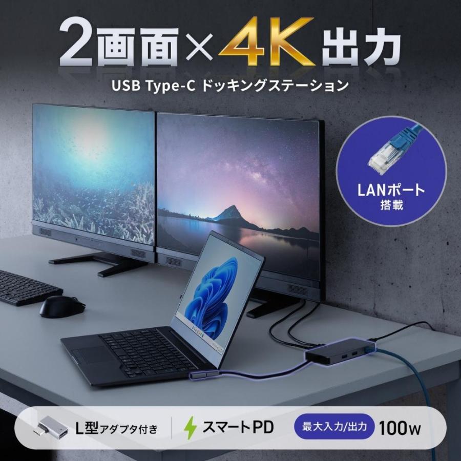 サンワサプライ USB Type-C ドッキングステーション USB-DKM8S_1