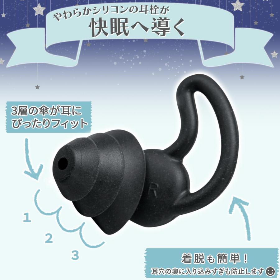 やわらか シリコンの耳栓 水洗いOK 衛生的 ケース付き 睡眠用耳栓 防音