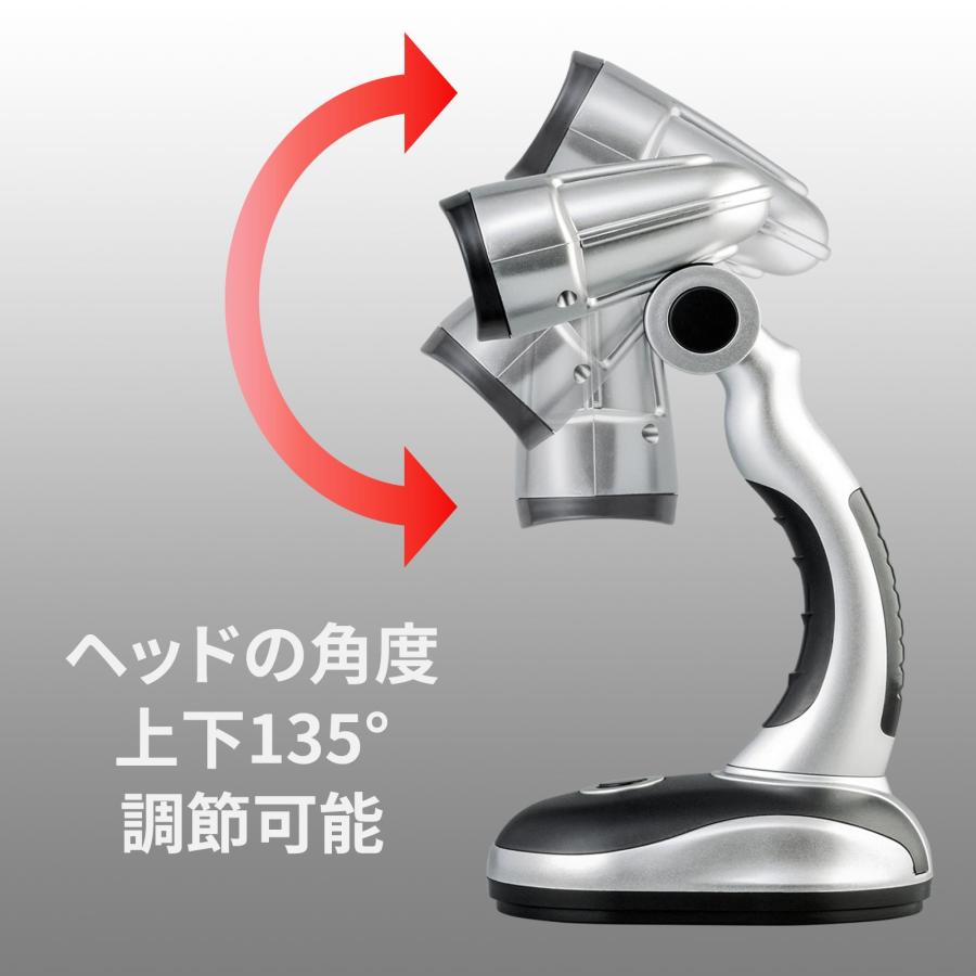 手持ちもできるLEDスタンドライト グリップ付 乾電池式 軽量 角度調節