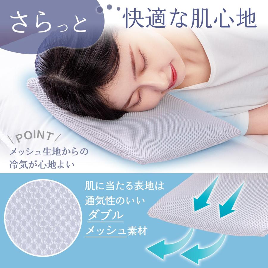 水滴吸水のアイス枕カバー 2色組 32×24cm ゆったりサイズ メッシュ