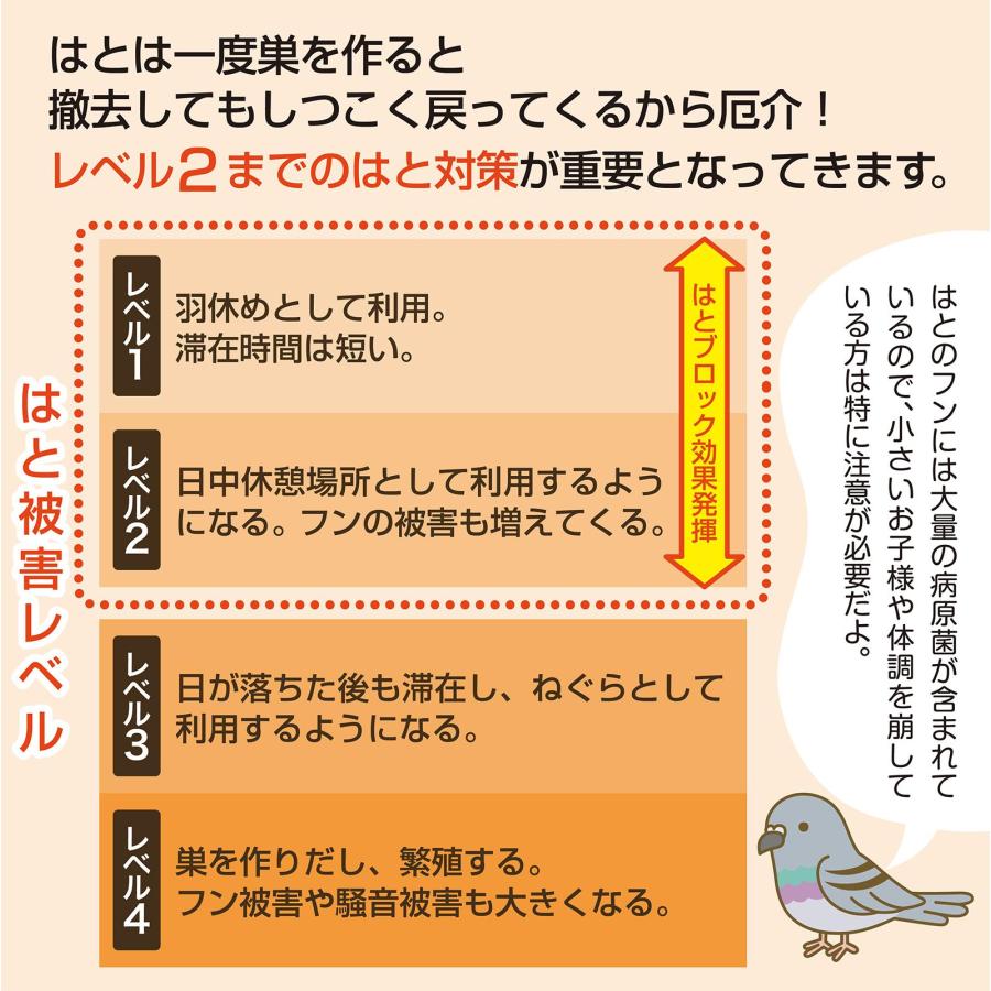 鳩用忌避剤はとブロック 鳩よけ 対策 鳩除け グッズ 鳩用忌避剤 忌避 ベランダ 玄関 物干し 吊るすだけ 柑橘系 天然由来成分 1ヶ月 寄せ付けない｜fu-nabi｜05