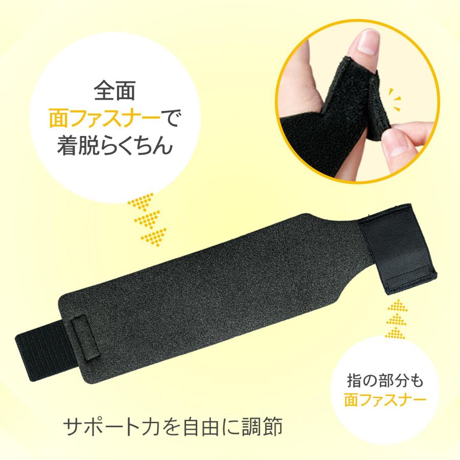 左右兼用 全指対応サポーター 男女兼用 面ファスナー 薄手 軽い 手首 