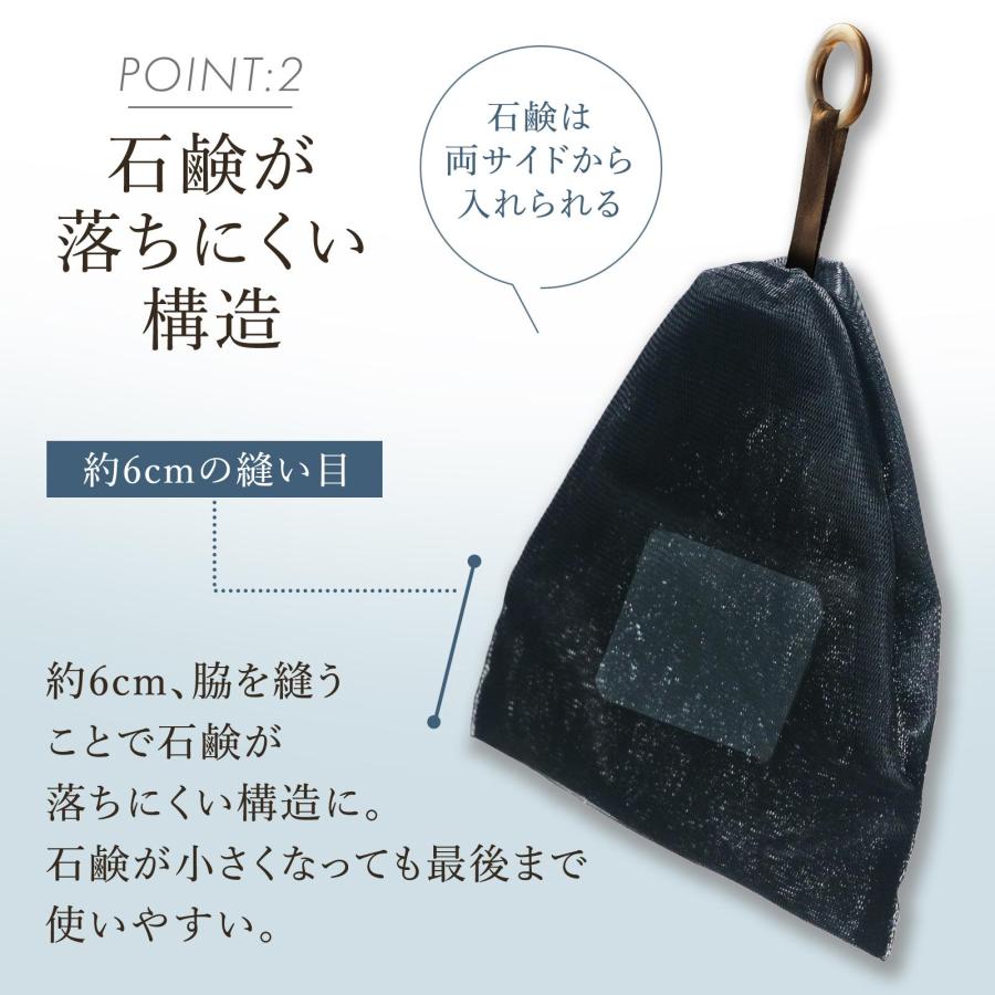 もちもち泡立て石鹸ネット ブラック 泡立てネット 洗顔ネット 固形石鹸