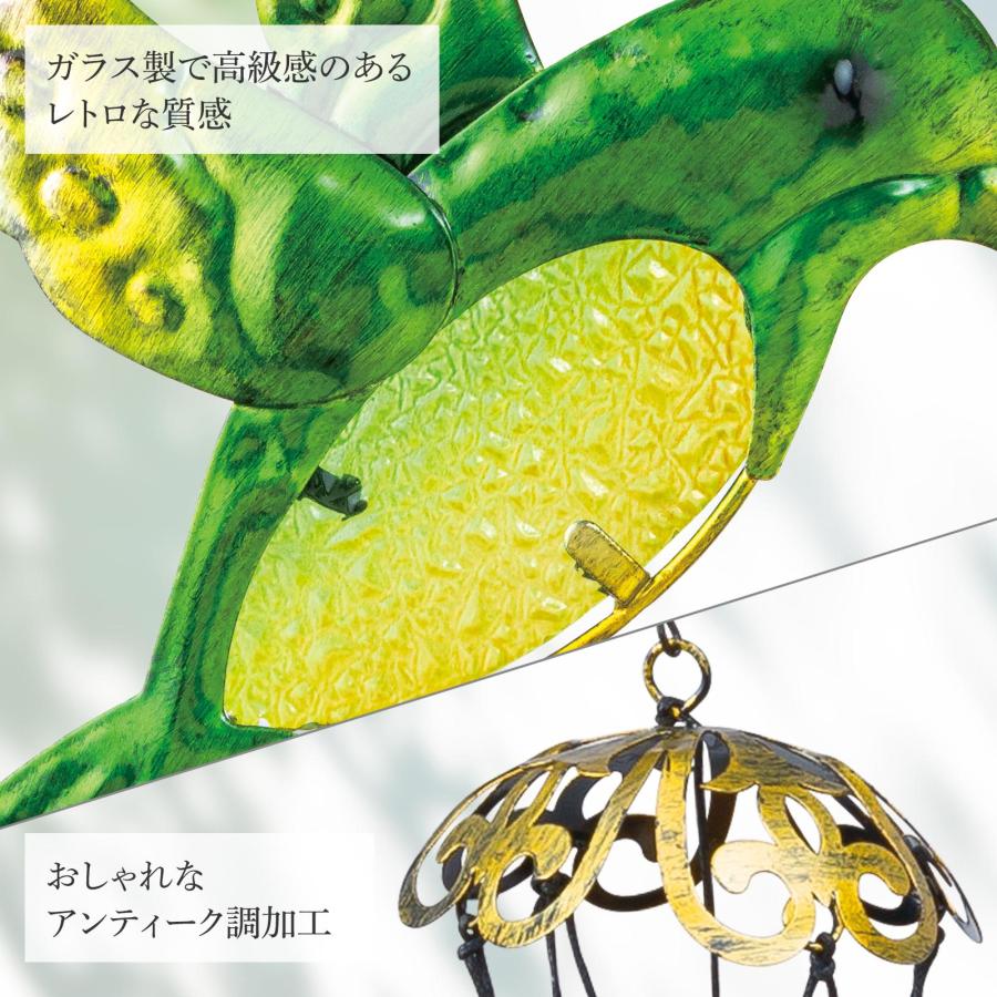 飾りガラスの風鈴 ハチドリ ウィンドチャイム チャイム 玄関チャイム