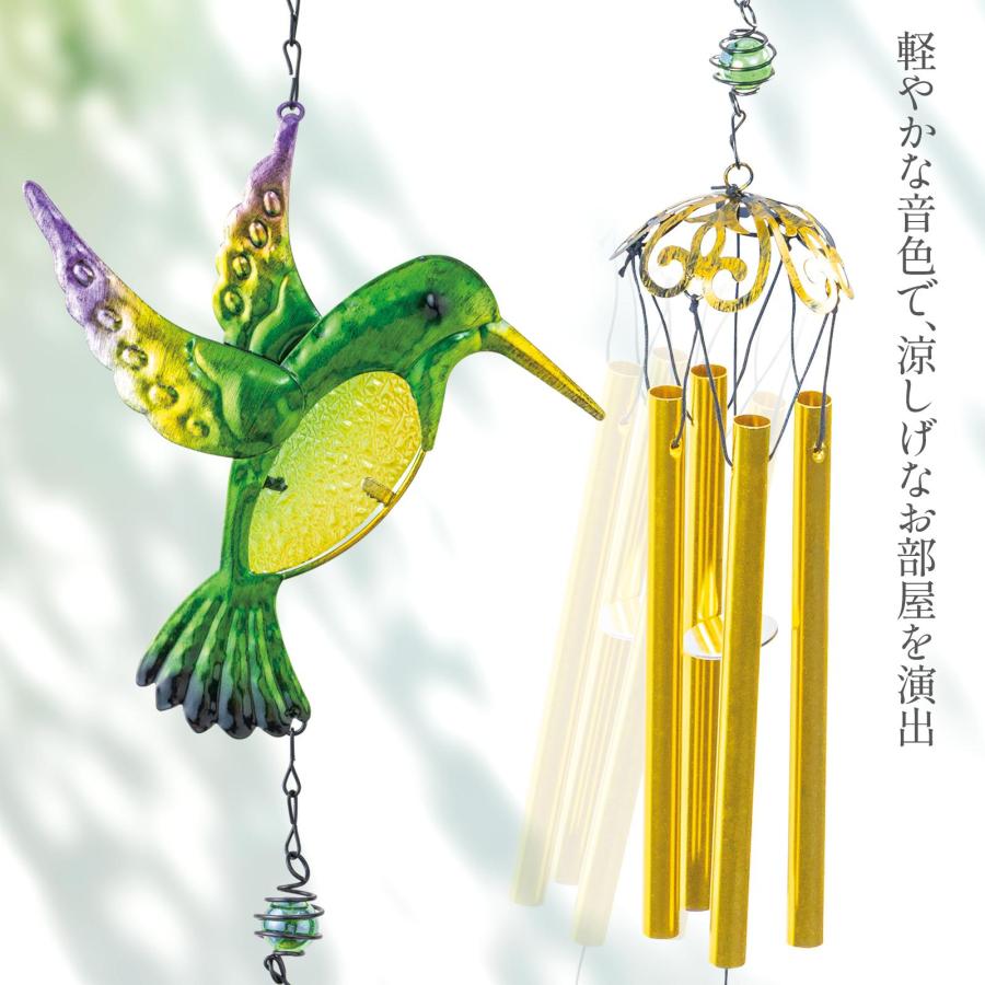 飾りガラスの風鈴 ハチドリ ウィンドチャイム チャイム 玄関チャイム
