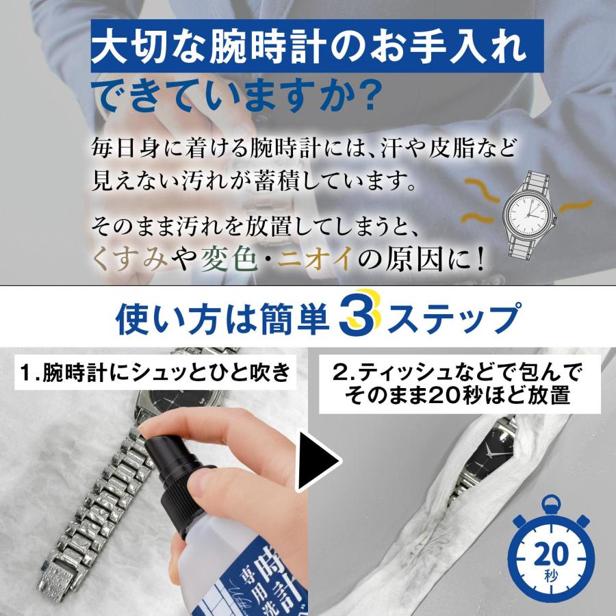 時計ベルト専用洗浄水 WATCH WASH 腕時計 金属ベルト クリーナー