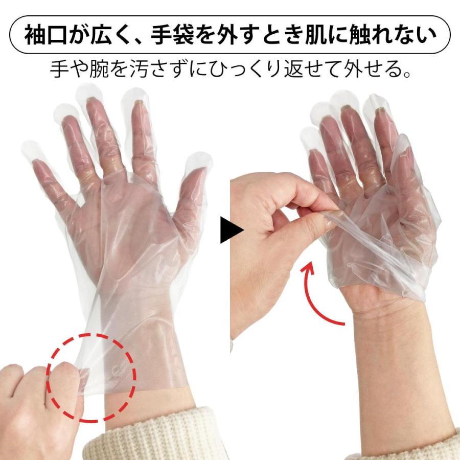 ズレずにフィットポリエチレン手袋 100枚入 Mサイズ 使い捨て ビニール