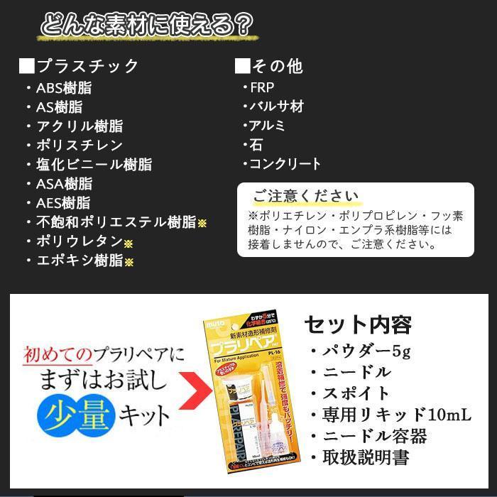 新素材造形補修材 強力補修 折れ 欠け 割れ プラスチック 二種 新素材造形補修材 強力補修 折れ 欠け 割れ プラスチック 二種