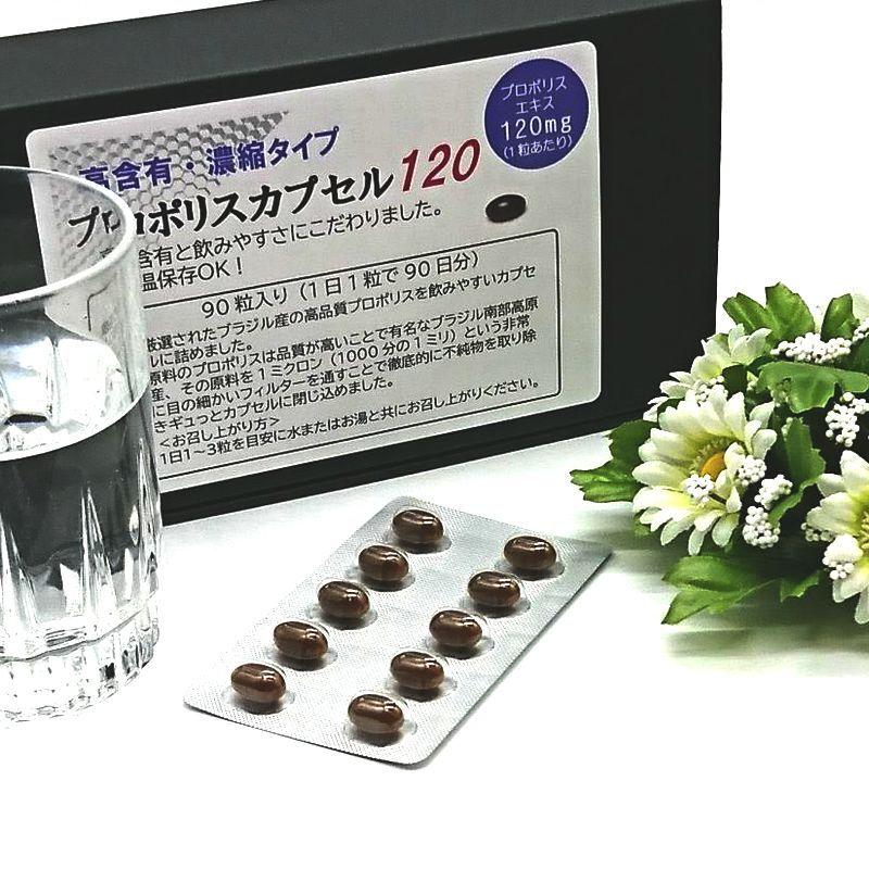 送料無料】プロポリス カプセル 120 1箱90粒入り（約3ヶ月分）日本製