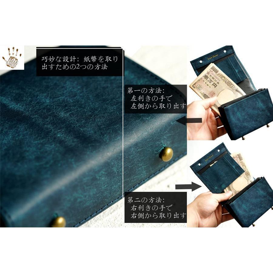 IrideScent] 二つ折り財布 メンズ 2つ折り 箱型の小銭入れ イタリアン
