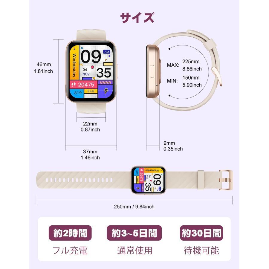 RUIMEN スマートウォッチ iPhone アンドロイド 対応 通話機能
