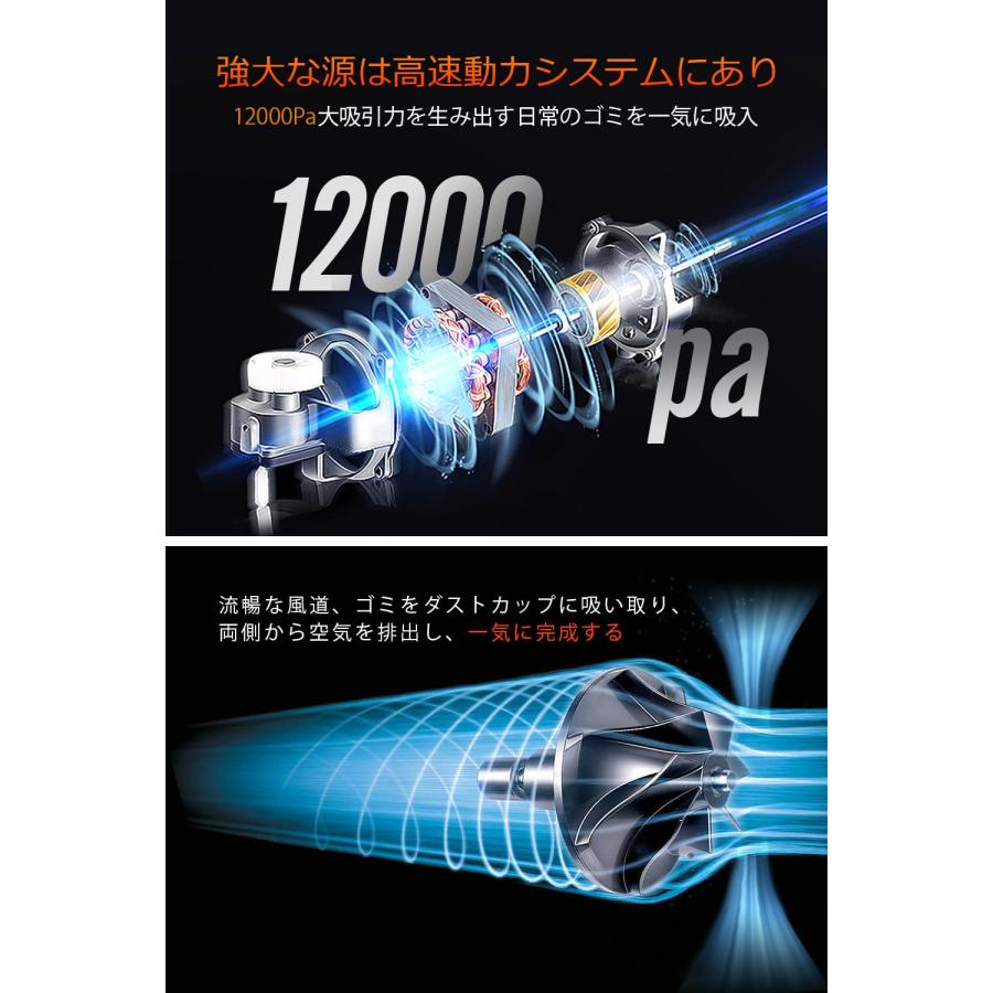 ⭐️掃除機 コードレス 12000pa強力吸引 延長パイプ 4種類ノズル⭐️ Amazon | SAITOU 掃除機 コードレス 軽量 【12000pa強力吸引