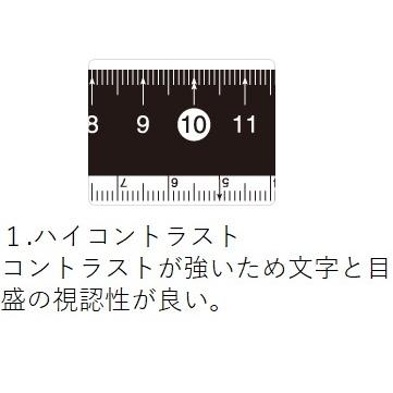 見やすい白黒定規 15cm 直線 ものさし シンプル ゼロスタート APJ188 レイメイ藤井｜fudotasu｜02