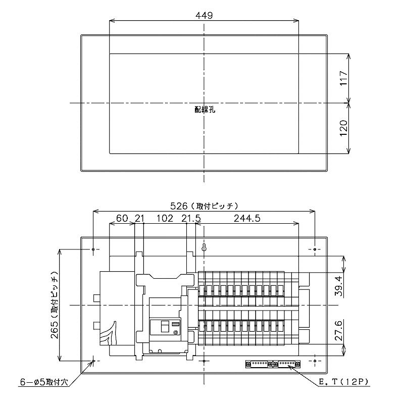Panasonic BQR35244:住宅用分電盤(露出・半埋込両用形)(ドア付 Panasonic BQR35244:住宅用分電盤(露出・半埋込両用形)(ドア付