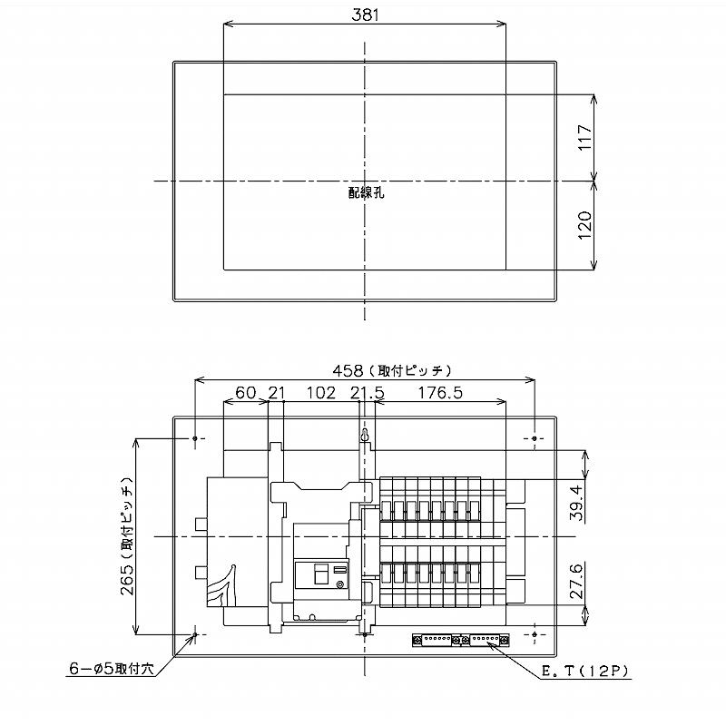 Panasonic BQW34162：住宅用分電盤(露出・半埋込両用形)(ドア無 