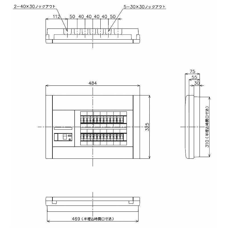 Panasonic（パナソニック） BQW85262：住宅用分電盤(露出・半埋込両用