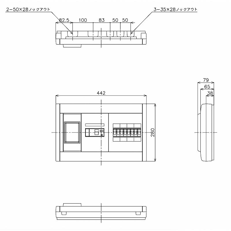 Panasonic（パナソニック） BQWB368：住宅用分電盤(露出形)(ドア無 