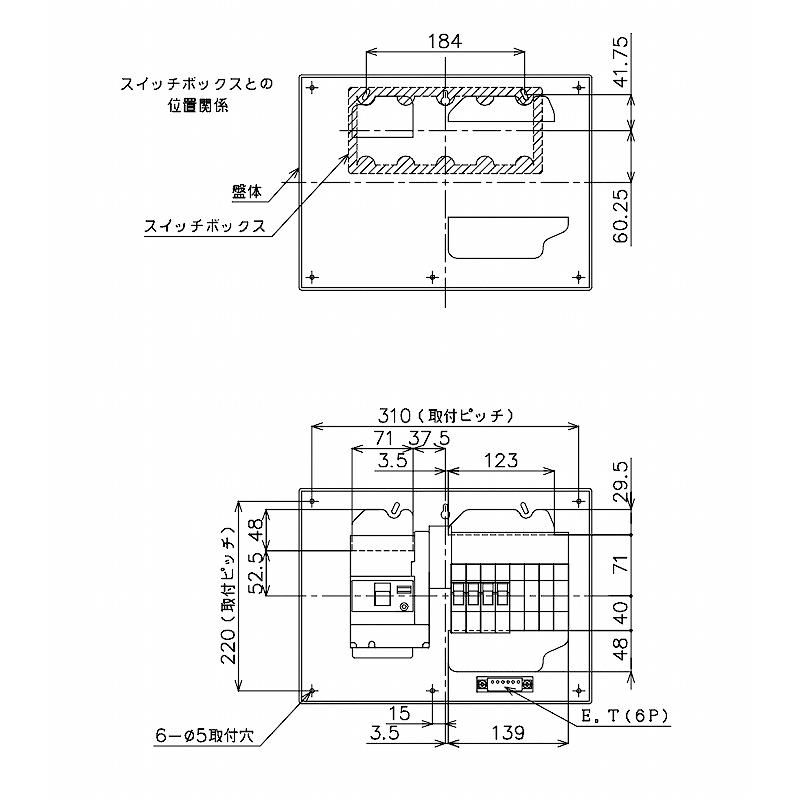 ：【　未使用　保管品　】①Panasonic　住宅分電盤　BQWB8544　コンパクト21　主幹ELB3P50A　ヨコ1列　露出形　パナソニック BQWB8544 住宅分電盤・ボックス 住宅分電盤・分電盤 パナソニック