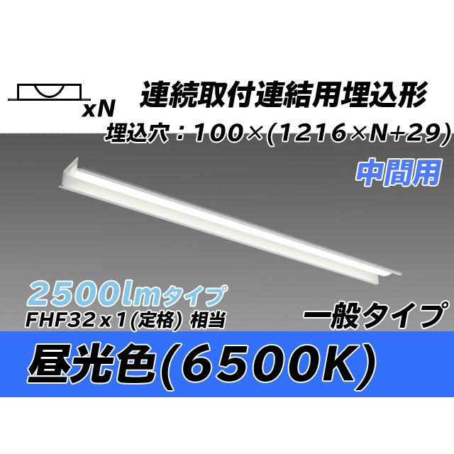 ユニット形ベースライト(Myシリーズ) 埋込形 連結用 100幅 一般タイプ 昼光色(6500K)  (2320lm) MY-B42543/11/D AHTN
