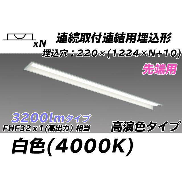 MY-B43047/19/W AHTN ベースライト 埋込形 連結用 220幅 全長1224 高演色タイプ  FHF32(高出力)x1相当 白色